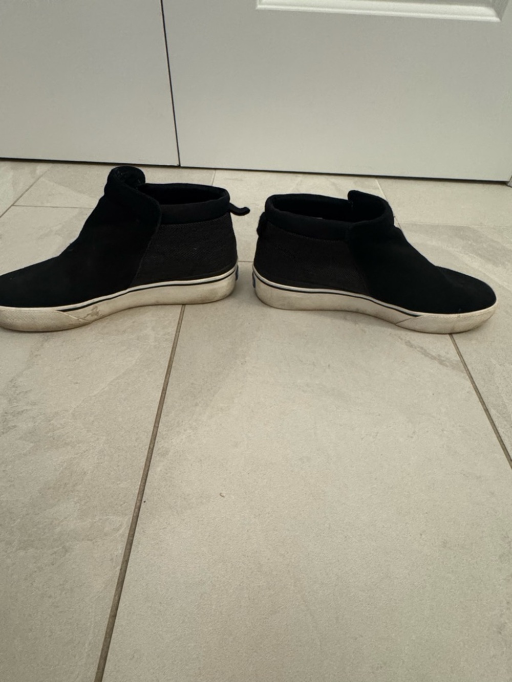 Keds Black Slip-On High-Top Loafers with White Sole size 9